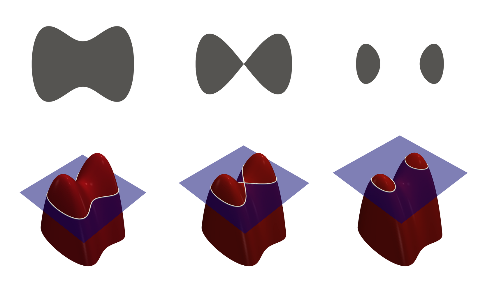 Illustration of a 2D surface seen as a 2D slice of a 3D object. From the Wikipedia page.
